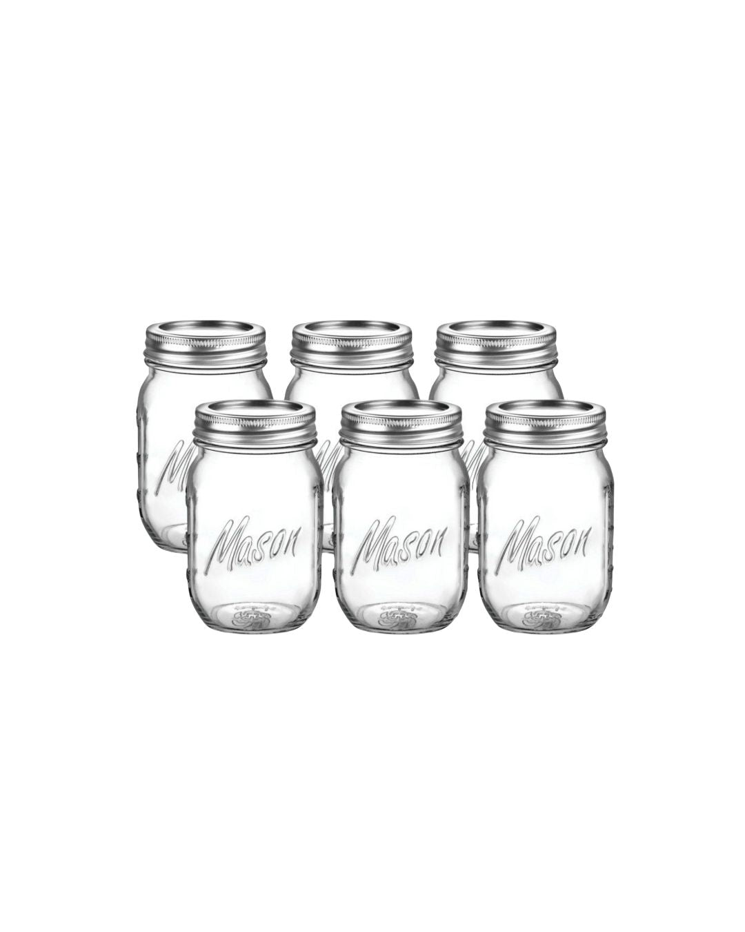 vac Jar Mason Jars 475ml 95mm Wide open 6 Pack 